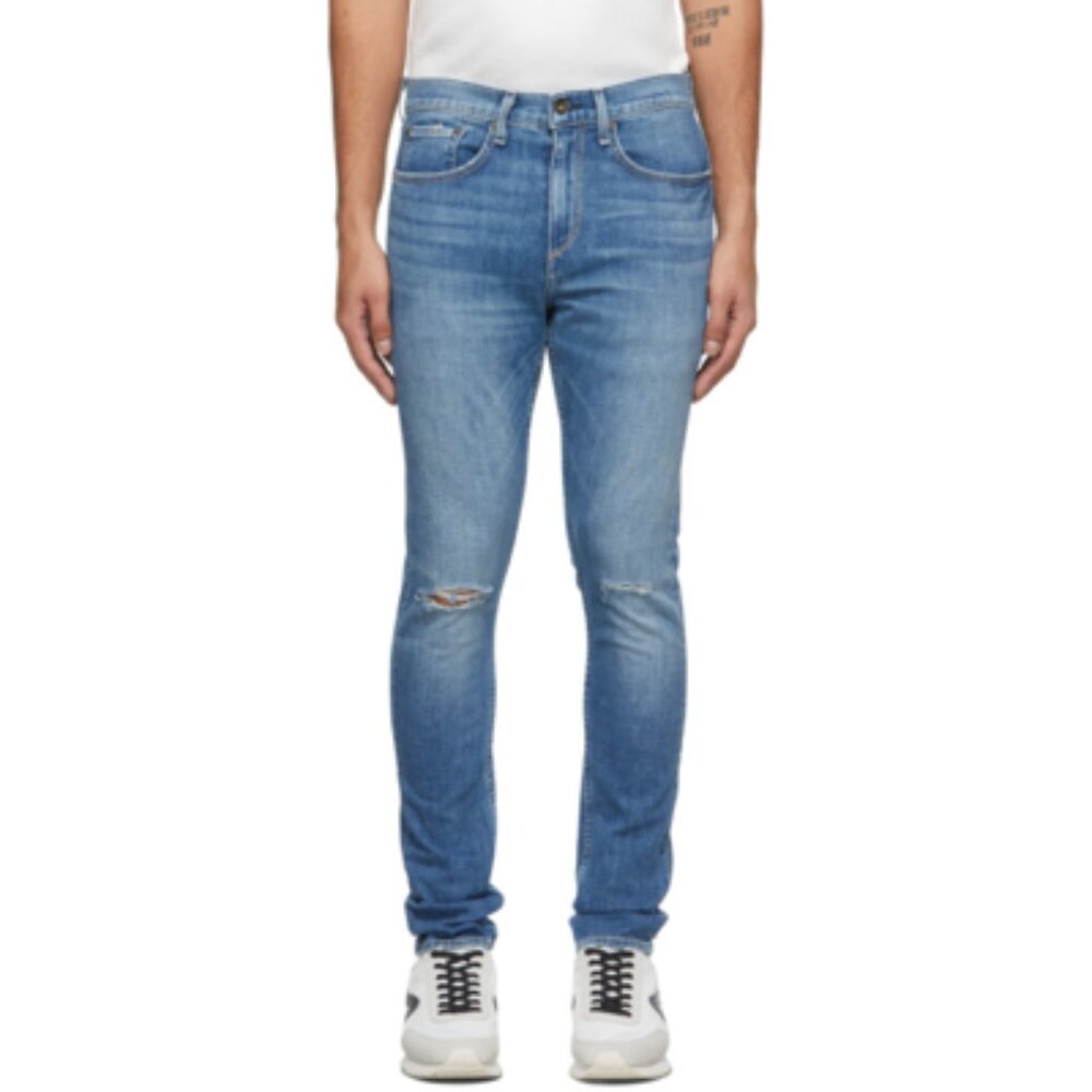 rag & bone Men's Fit 1 Ripped Aero Stretch Skinny Jeans in Morrow Size 32 x 32